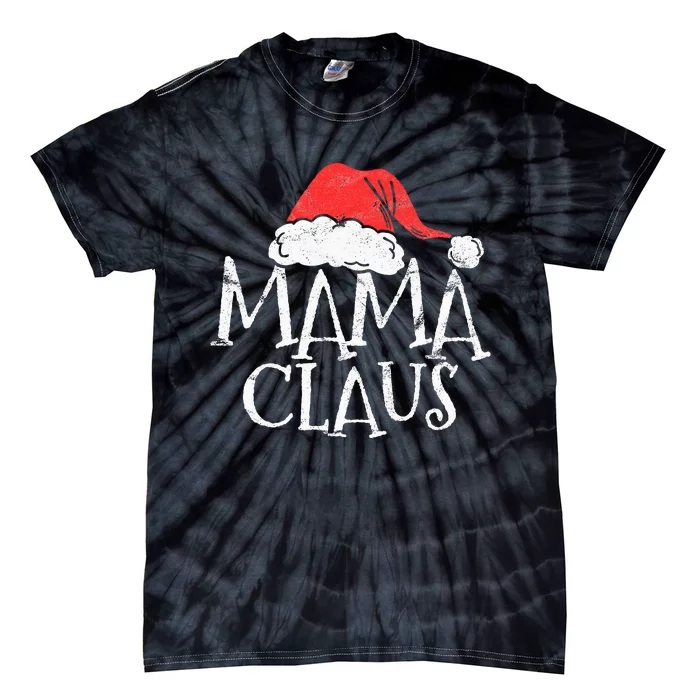 Retro Mama Claus Gift Funny Christmas Santa Costume Mom Tie-Dye T-Shirt