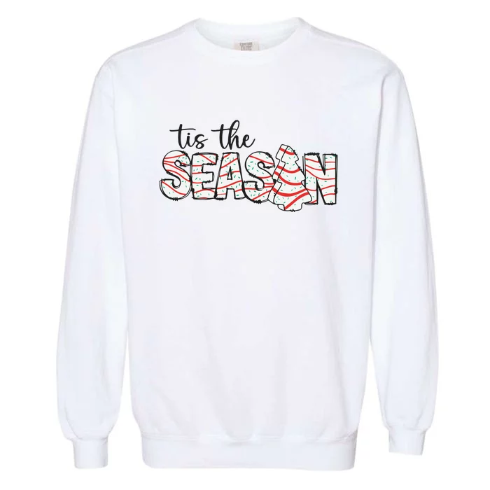 Retro Merry Christmas Tis The Season Garment-Dyed Sweatshirt