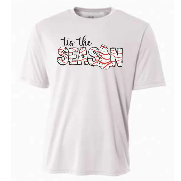 Retro Merry Christmas Tis The Season Cooling Performance Crew T-Shirt