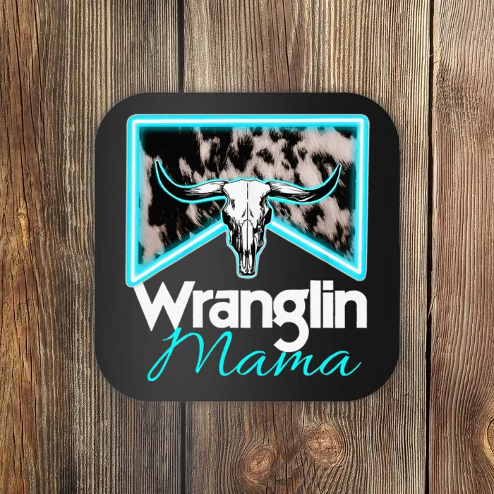 Rodeo Mama Cowgirl Rodeo Mom Western Cowhide Coaster