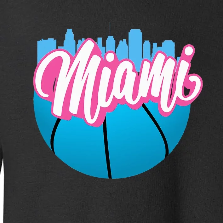 Retro Miami Cityscape Nostalgic Florida Vibes Toddler Sweatshirt