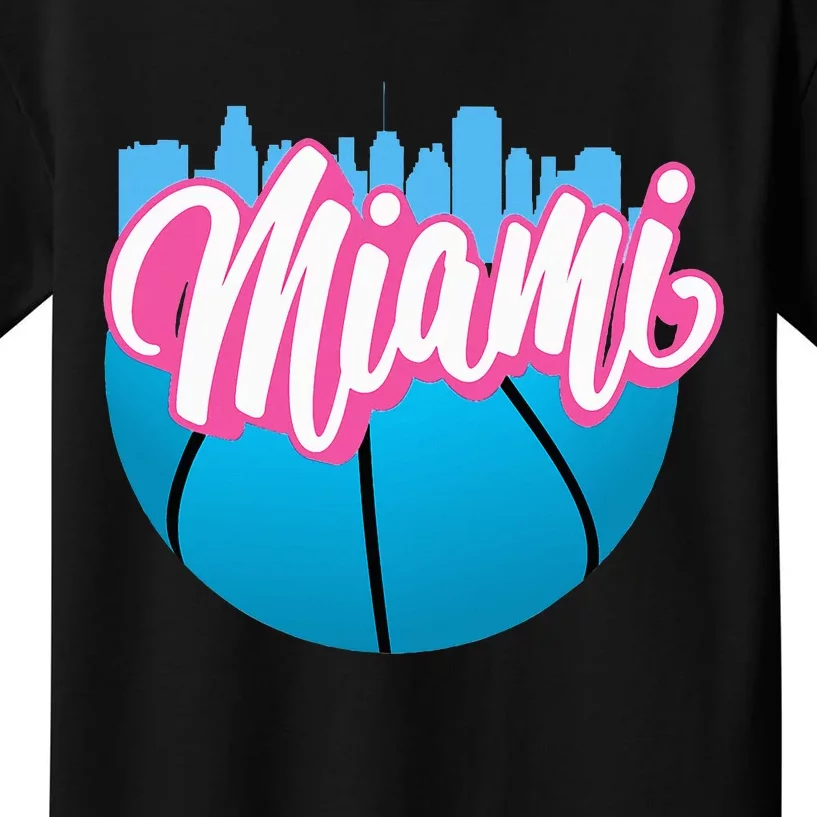 Retro Miami Cityscape Nostalgic Florida Vibes Kids T-Shirt