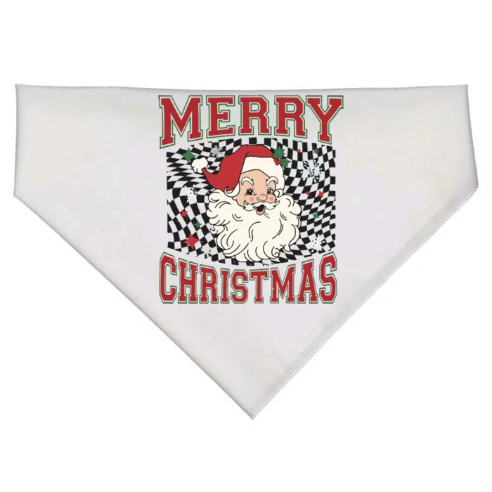 Retro Merry Christmas USA-Made Doggie Bandana