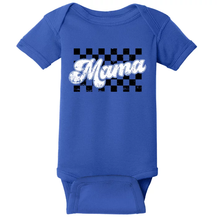 Retro Mama Checkered Vintage Mothers Day Mom Women Baby Bodysuit