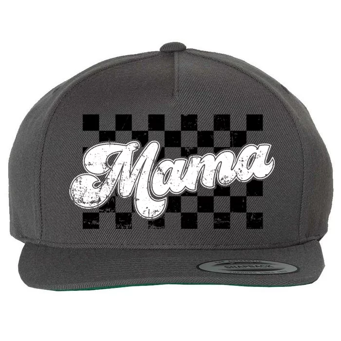 Retro Mama Checkered Vintage Mothers Day Mom Women Wool Snapback Cap