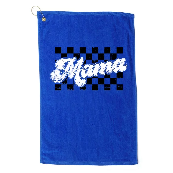 Retro Mama Checkered Vintage Mothers Day Mom Women Platinum Collection Golf Towel