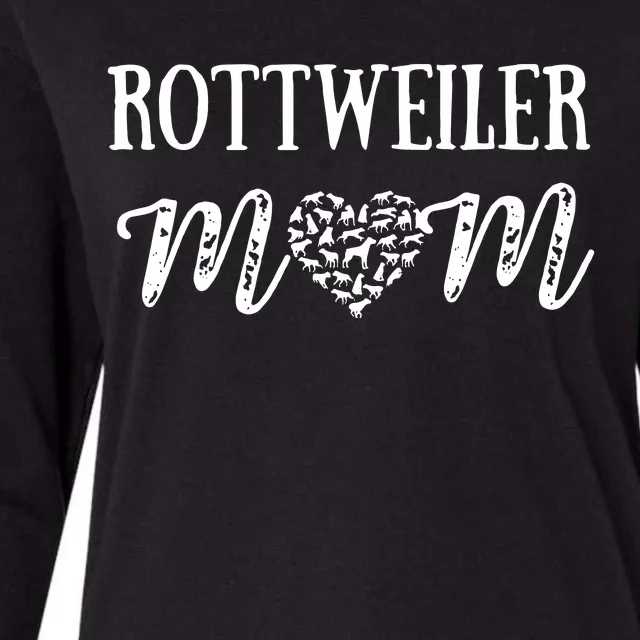 Rottweiler Mom Cute Dog Mom Paw Pet Owners Dog Lovers Womens Cotton Relaxed Long Sleeve T-Shirt