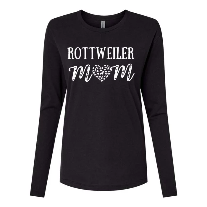 Rottweiler Mom Cute Dog Mom Paw Pet Owners Dog Lovers Womens Cotton Relaxed Long Sleeve T-Shirt