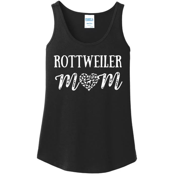 Rottweiler Mom Cute Dog Mom Paw Pet Owners Dog Lovers Ladies Essential Tank