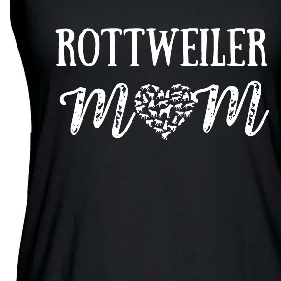 Rottweiler Mom Cute Dog Mom Paw Pet Owners Dog Lovers Ladies Essential Flowy Tank