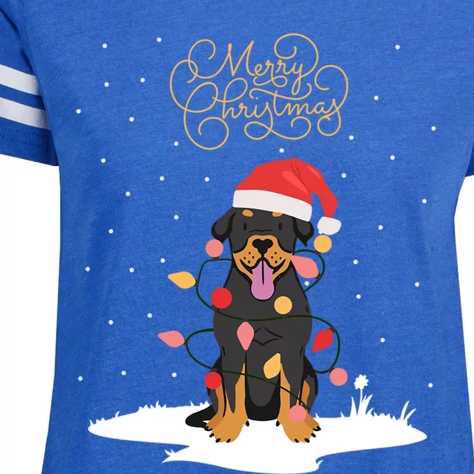 Rottweiler Merry Christmas Funny Xmas Christmas Rottweiler Cute Gift Enza Ladies Jersey Football T-Shirt