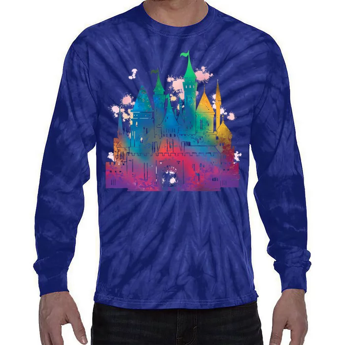 Rainbow Magical Castle Tie-Dye Long Sleeve Shirt