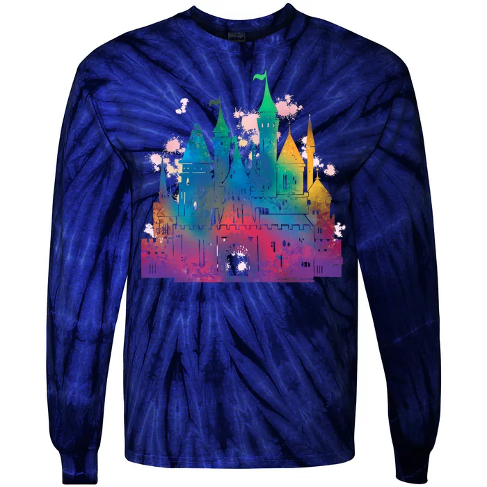 Rainbow Magical Castle Tie-Dye Long Sleeve Shirt