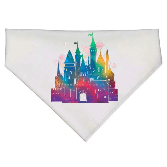 Rainbow Magical Castle USA-Made Doggie Bandana