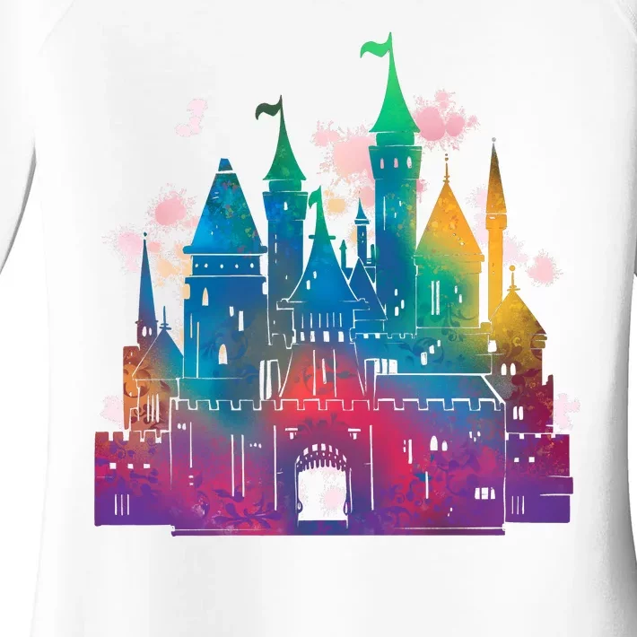 Rainbow Magical Castle Women's Perfect Tri Tunic Long Sleeve Shirt