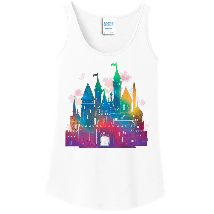 Rainbow Magical Castle Ladies Essential Tank