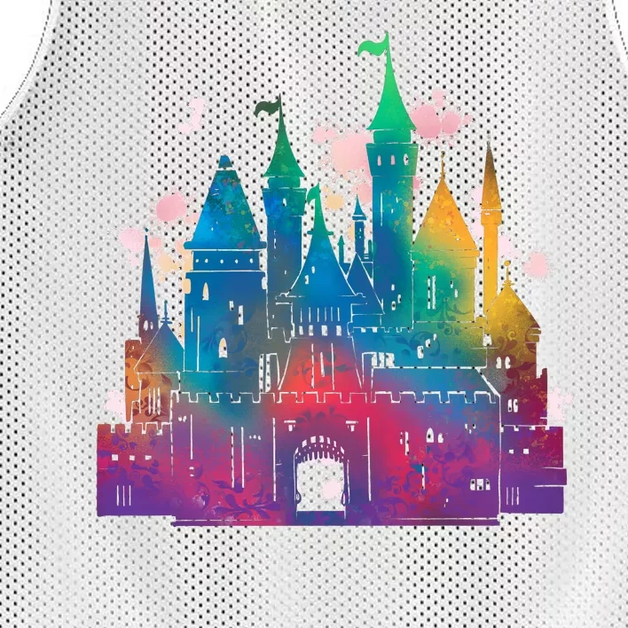 Rainbow Magical Castle Mesh Reversible Basketball Jersey Tank