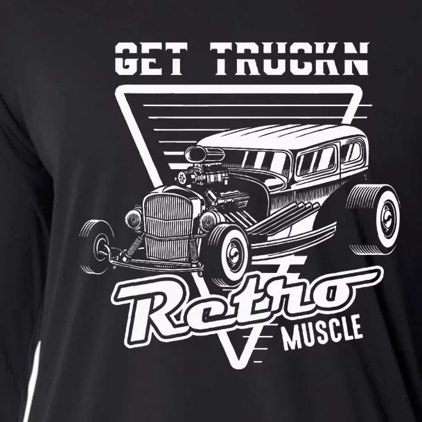 Retro Muscle Cars Hot Rod American Classic Old Automobile Cooling Performance Long Sleeve Crew