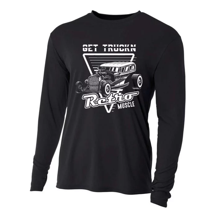 Retro Muscle Cars Hot Rod American Classic Old Automobile Cooling Performance Long Sleeve Crew