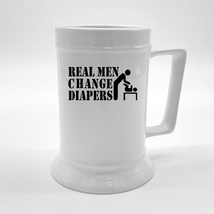 Real Men Change Diapers Front & Back Beer Stein