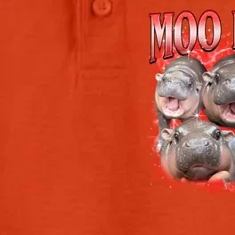 Red Moo Deng Meme Hippo Dry Zone Grid Performance Polo