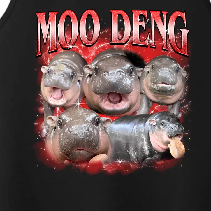 Red Moo Deng Meme Hippo Performance Tank