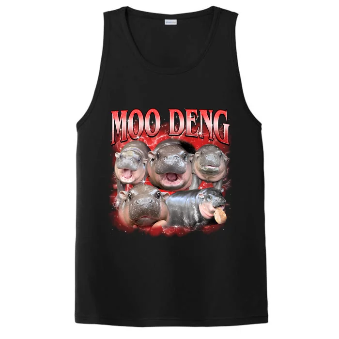 Red Moo Deng Meme Hippo Performance Tank