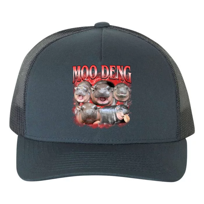 Red Moo Deng Meme Hippo Yupoong Adult 5-Panel Trucker Hat