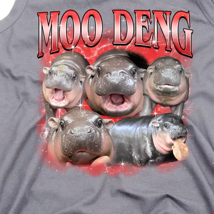 Red Moo Deng Meme Hippo Tank Top