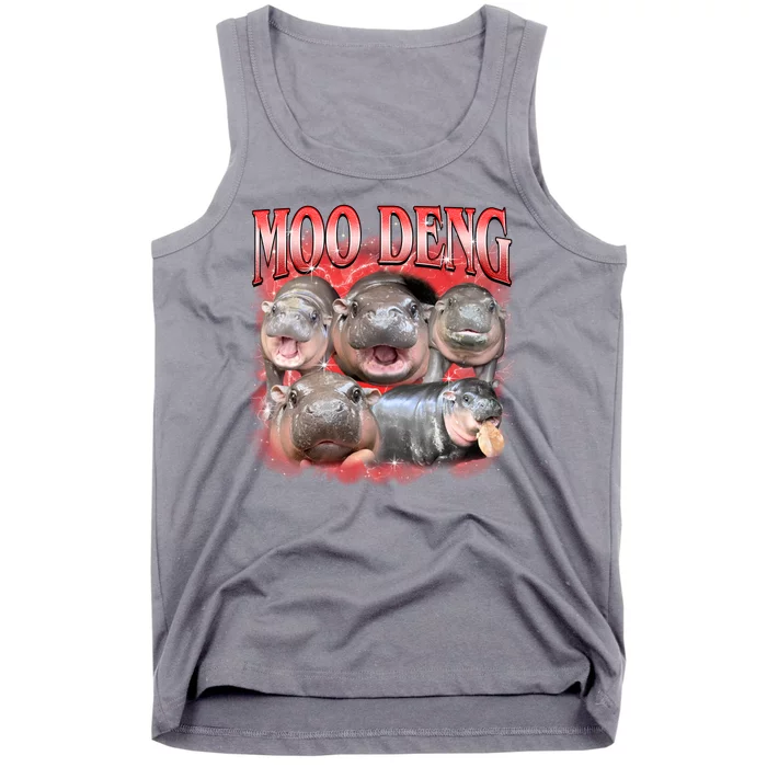 Red Moo Deng Meme Hippo Tank Top