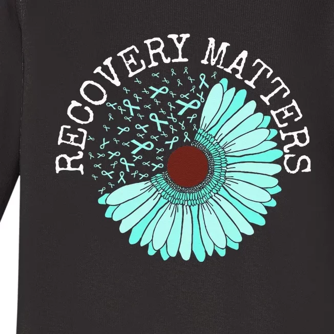 Recovery Matters Drug Alcohol Awareness Addiction Ribbon Baby Long Sleeve Bodysuit