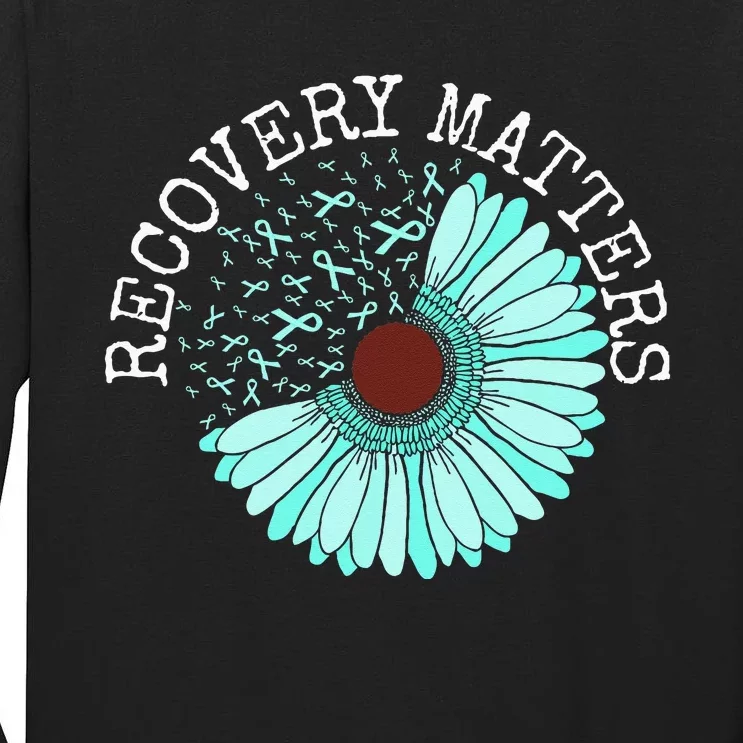 Recovery Matters Drug Alcohol Awareness Addiction Ribbon Tall Long Sleeve T-Shirt