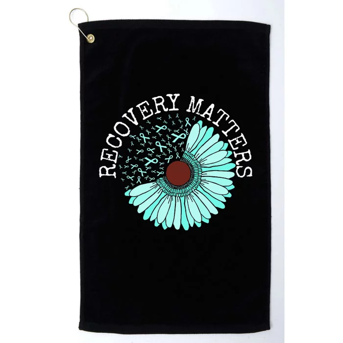 Recovery Matters Drug Alcohol Awareness Addiction Ribbon Platinum Collection Golf Towel