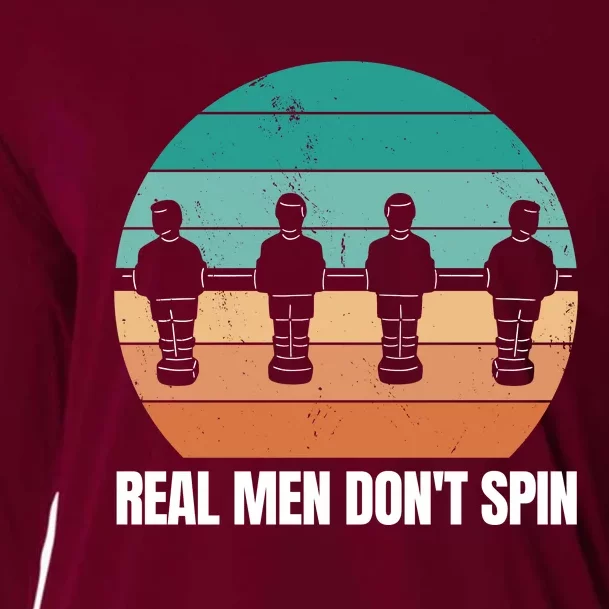 Real Men Don't Spin Table Soccer Foosball Cooling Performance Long Sleeve Crew