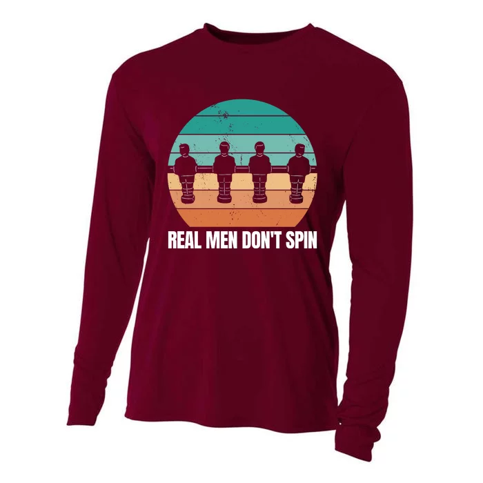 Real Men Don't Spin Table Soccer Foosball Cooling Performance Long Sleeve Crew