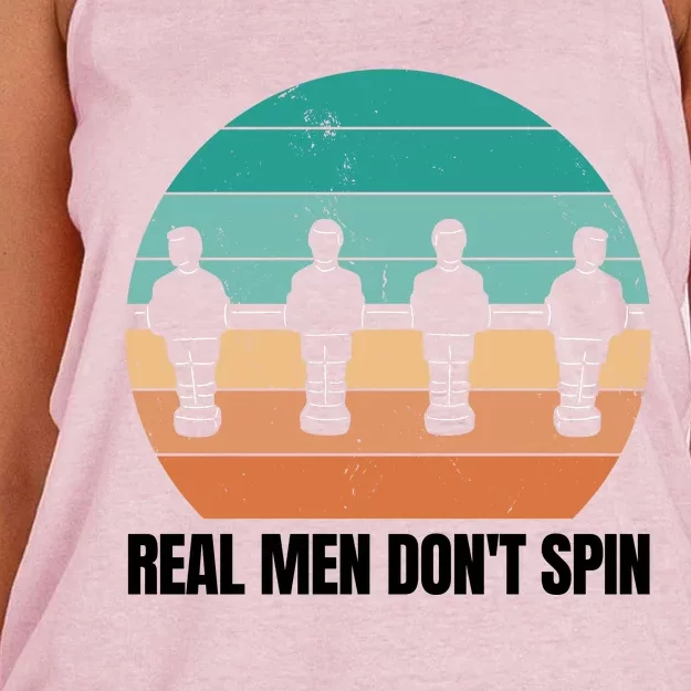 Real Men Don't Spin Table Soccer Foosball Women's Knotted Racerback Tank