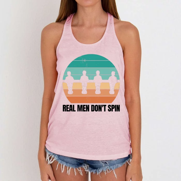 Real Men Don't Spin Table Soccer Foosball Women's Knotted Racerback Tank