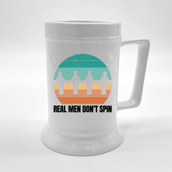 Real Men Don't Spin Table Soccer Foosball Front & Back Beer Stein