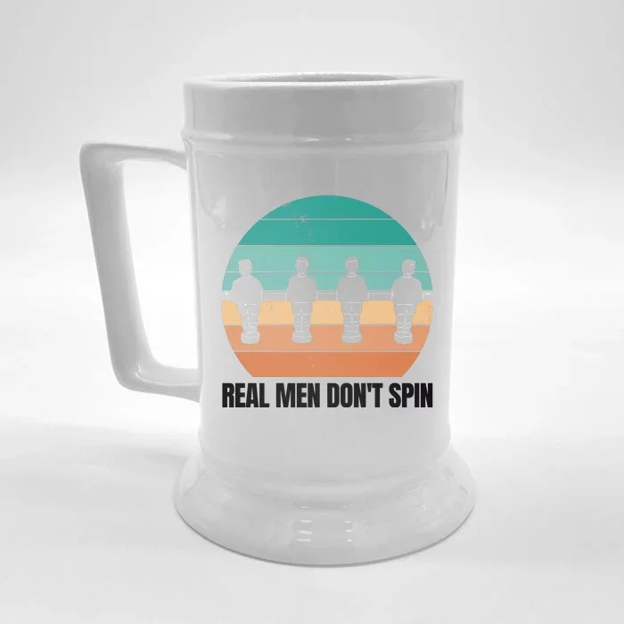 Real Men Don't Spin Table Soccer Foosball Front & Back Beer Stein