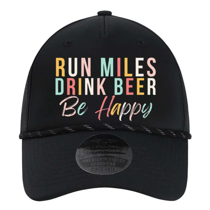 Run miles Drink Beer Be happy cute runner with cute colors Performance The Dyno Cap