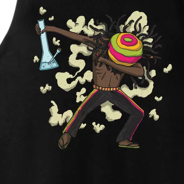 Rasta Man Dabbing Ladies Tri-Blend Wicking Tank