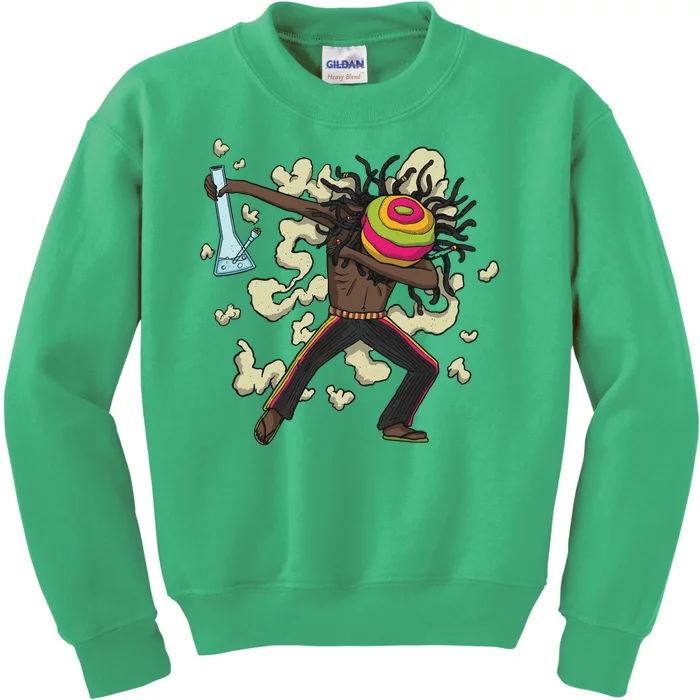 Rasta Man Dabbing Kids Sweatshirt