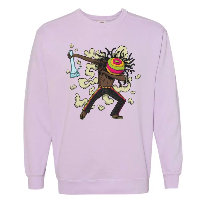 Rasta Man Dabbing Garment-Dyed Sweatshirt