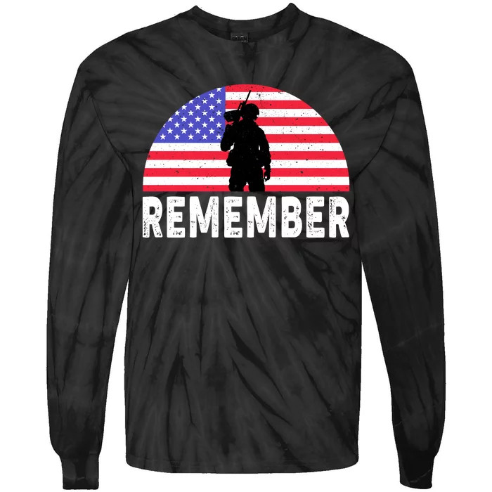 Remember Memorial Day T Tie-Dye Long Sleeve Shirt