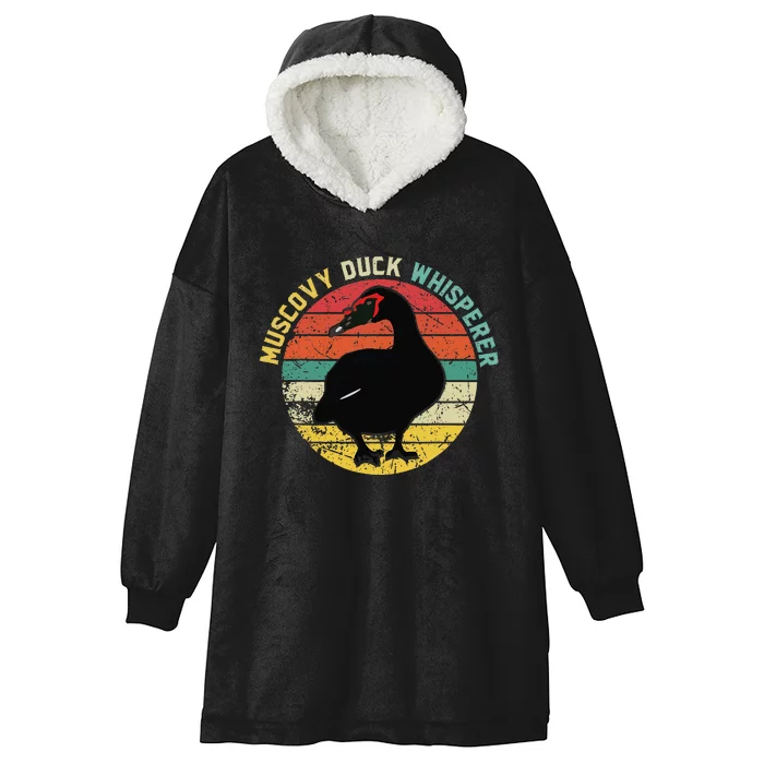 Retro Muscovy Duck Whisperer Funny Farmer Muscovy Duck Gift Hooded Wearable Blanket