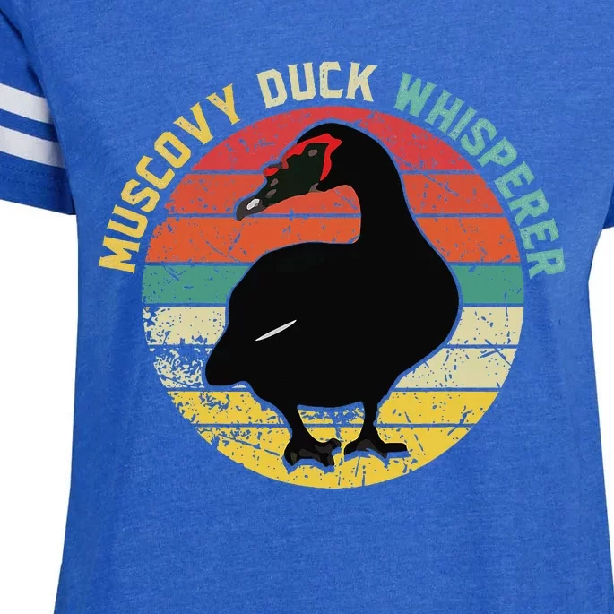 Retro Muscovy Duck Whisperer Funny Farmer Muscovy Duck Gift Enza Ladies Jersey Football T-Shirt