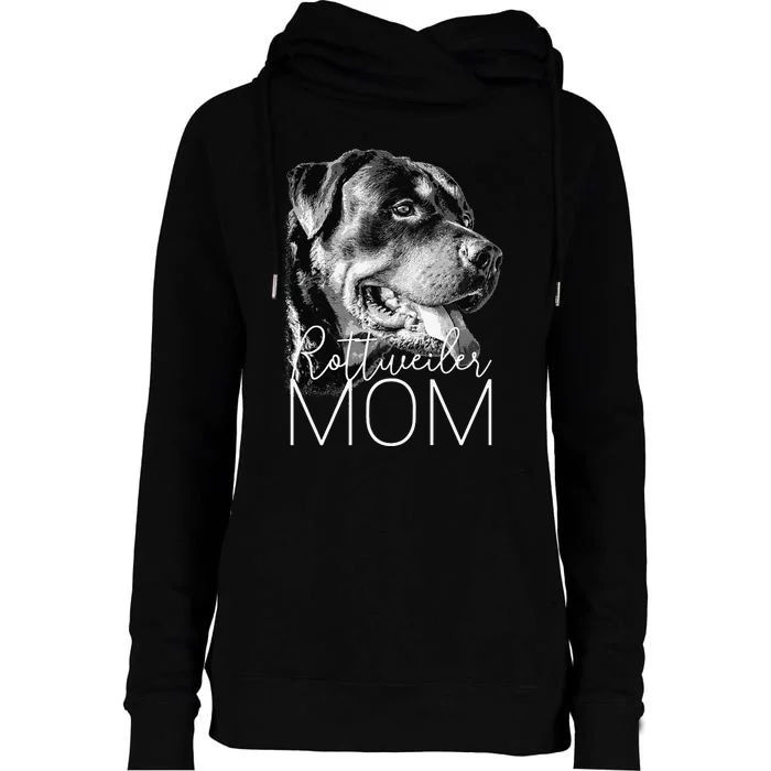 Rottweiler Mom Dog Womens Funnel Neck Pullover Hood