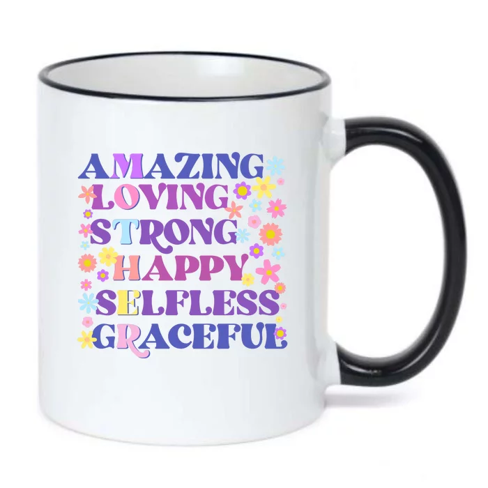 Retro Mother Day Amazing Loving Strong Happy Selfless Graceful Black Color Changing Mug