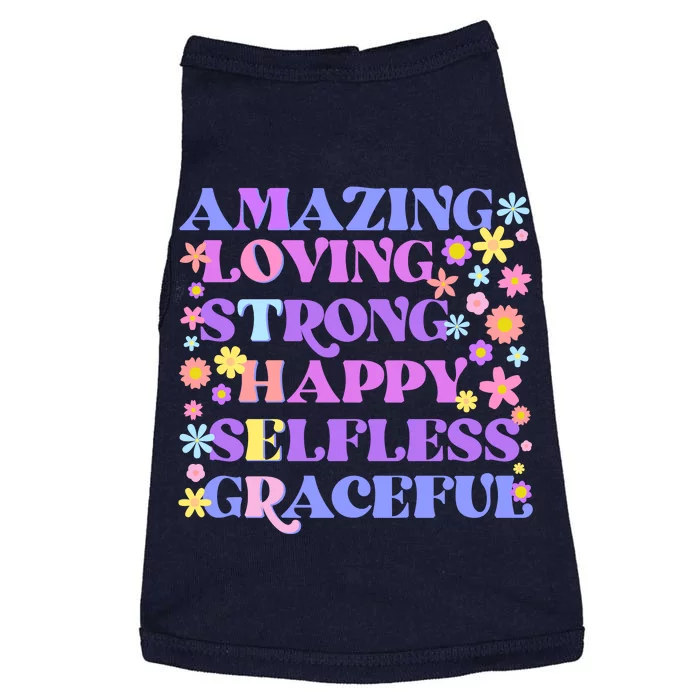 Retro Mother Day Amazing Loving Strong Happy Selfless Graceful Doggie Tank