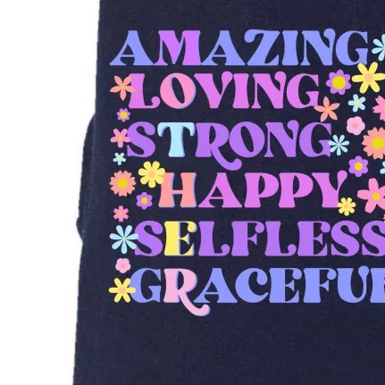 Retro Mother Day Amazing Loving Strong Happy Selfless Graceful Doggie 3-End Fleece Hoodie